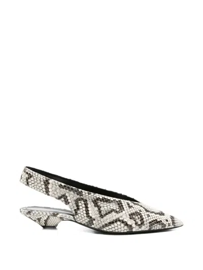Sergio Rossi Beak Slingback Pointed Pumps In Gray