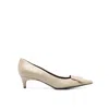 Sergio Rossi Beige Calfskin Mid Heel Pumps In Neutral
