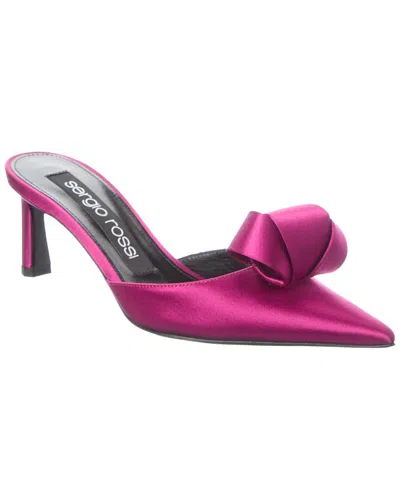 Sergio Rossi Bigoudi Satin Mule In Purple