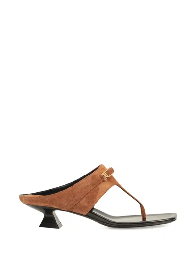 Sergio Rossi Bitt Buckle Sandals In Brown
