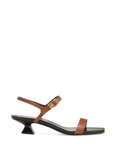 Sergio Rossi Bitt Buckle-fastening Sandals In Brown