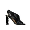 Sergio Rossi Black Calfskin Stiletto Heel Sandals In Black