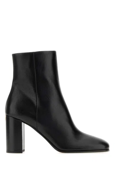 Sergio Rossi Black Leather Boots In Red
