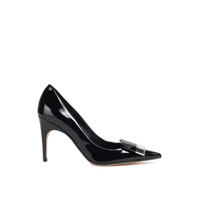 SERGIO ROSSI SERGIO ROSSI BLACK LEATHER PUMPS WITH SLEEK POINTED TOE