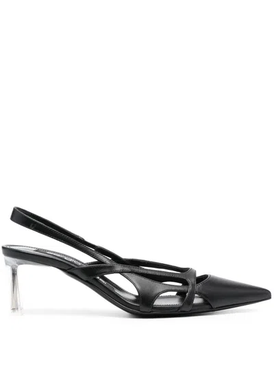 Sergio Rossi Black Leather Slingback Pumps For Women