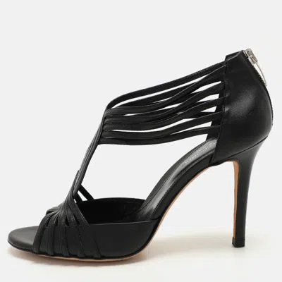 Sergio Rossi Black Leather Stappy Sandals