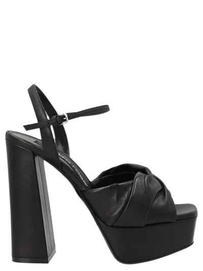 SERGIO ROSSI BLACK OPEN TOE HEELS