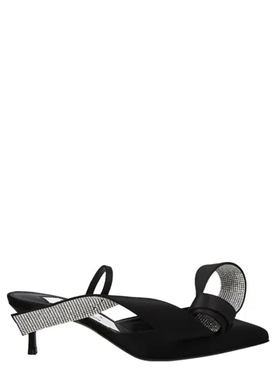 SERGIO ROSSI BLACK POINTED TOE HEELS