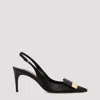 SERGIO ROSSI BLACK SR1 75 NAPPA LEATHER SLINGBACK