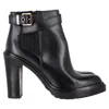 Sergio Rossi Block Heel Ankle Boots In Black Leather