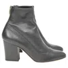 Sergio Rossi Block Heel Ankle Boots In Black Leather In Black