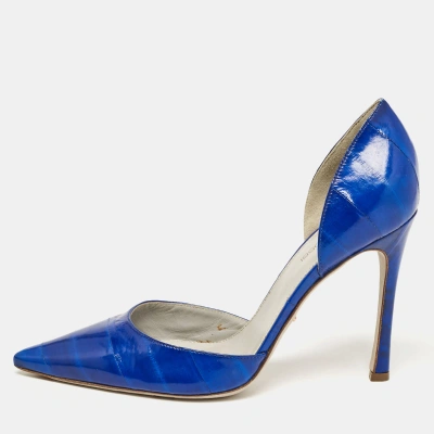 Pre-owned Sergio Rossi Blue Eel D'orsay Pumps Size 38