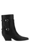 Sergio Rossi Black Leather Thalestris Ankle Boots In Black
