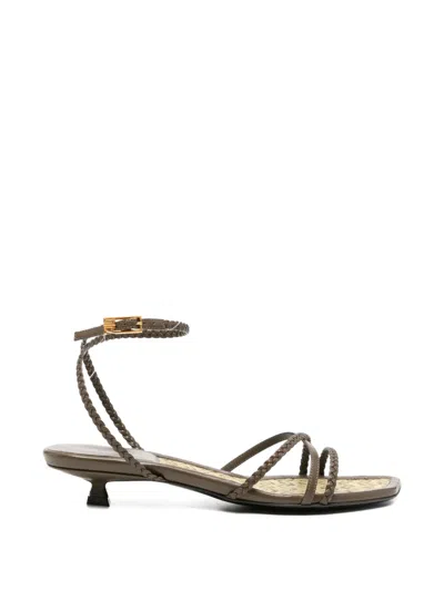 Sergio Rossi Braided-strap Sandals In Green