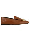 SERGIO ROSSI BROWN FLAT LEATHER MOCCASIN