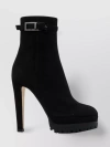 SERGIO ROSSI BUCKLE DETAIL LEATHER BOOTS