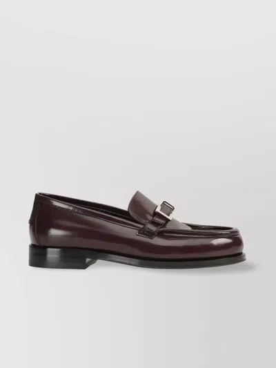 Sergio Rossi Buckle Detail Leather Loafers