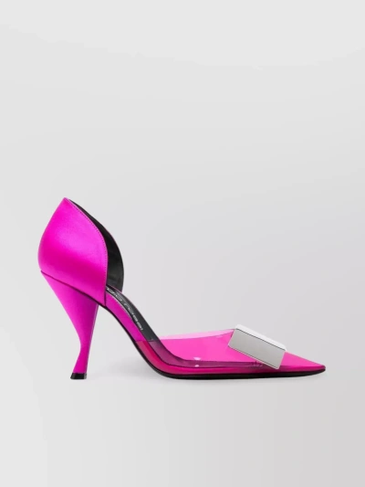 Sergio Rossi Buckle Detail Pointed Stiletto Pumps In Pink