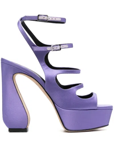 Sergio Rossi Buckle-fastening Strappy Sandals In Violett