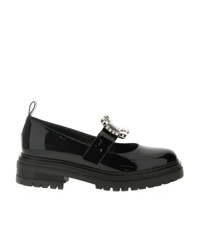 Sergio Rossi Loafers Featuring Chunky Sole And Embellished Buckle In Black