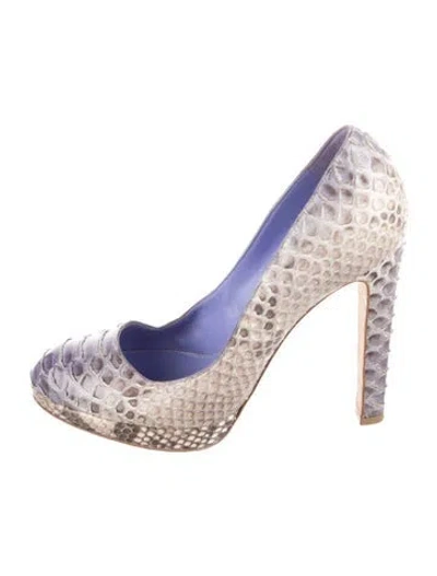 Pre-owned Sergio Rossi Cachet Python Pumps In Purple