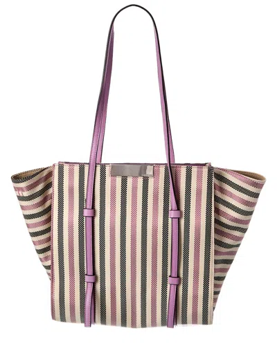 Sergio Rossi Canvas & Leather Tote In Pink
