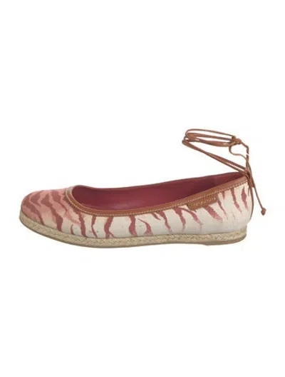 Pre-owned Sergio Rossi Canvas Animal Print Espadrilles In Neutrals