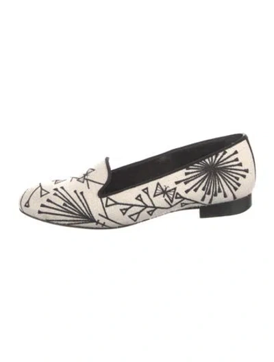 Pre-owned Sergio Rossi Canvas Graphic Print Loafers In Neutrals