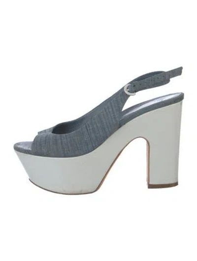 Pre-owned Sergio Rossi Canvas Printed Slingback Pumps In Multi
