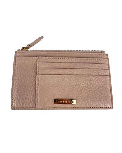 Pre-owned Sergio Rossi Card Holder In Pink Leather In Brown