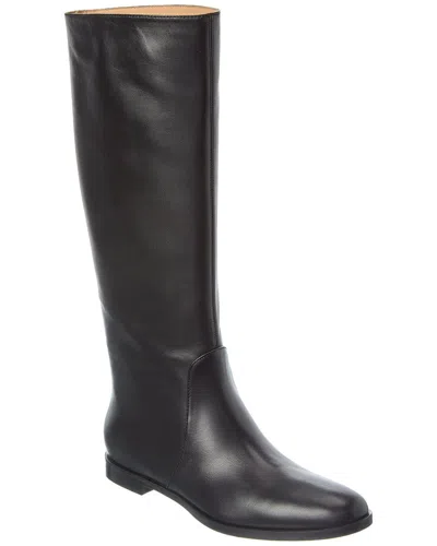Sergio Rossi Chevallier Leather Knee-high Boot In Black