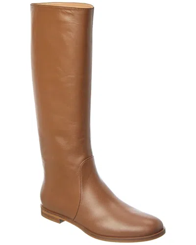 Sergio Rossi Chevallier Leather Knee-high Boot In Brown