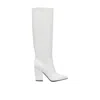 Sergio Rossi Chic Leather Ankle Boots With Pointed Toe In White