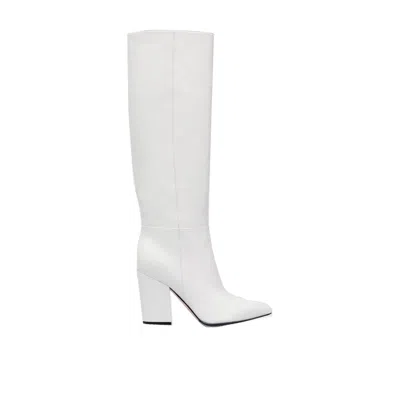 Sergio Rossi Chic Leather Ankle Boots With Pointed Toe In White