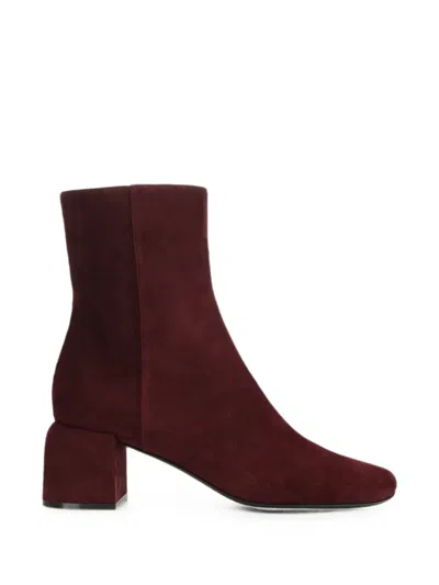 Sergio Rossi Convex Suede Ankle Boots In Brown