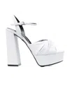 Sergio Rossi Block Heel Platform Sandals In White