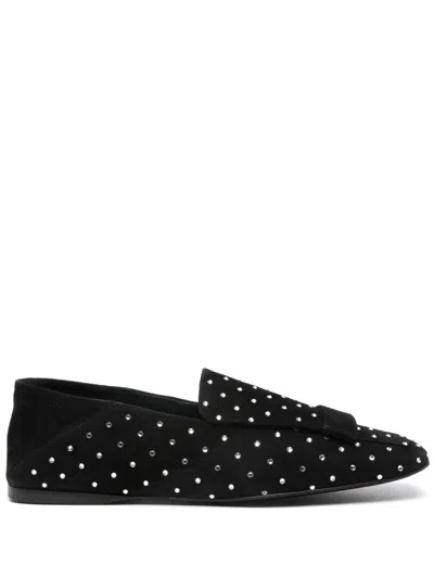 Sergio Rossi Crystal-embellished Ballerinas In Black