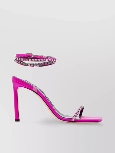 Sergio Rossi Crystal Embellished Heeled Sandals In Pink