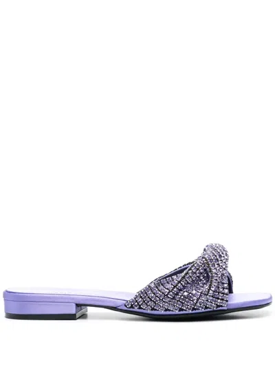 Sergio Rossi Crystal-embellished Sandals In Violett