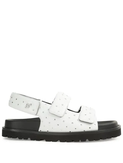 Sergio Rossi Crystal-embellished Sandals In White