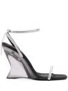Sergio Rossi Crystal Transparent-wedge Sandals In Black