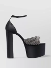 SERGIO ROSSI CRYSTAL KNOT HEELED SANDALS