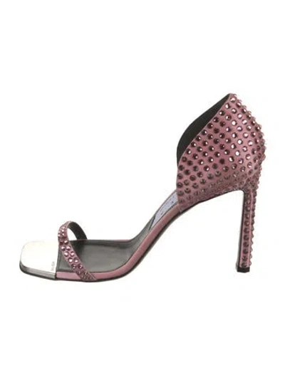 Pre-owned Sergio Rossi Crystal Sandals In Pink