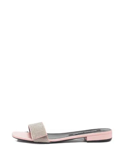 Pre-owned Sergio Rossi Crystal-embellished Sandals In Pink