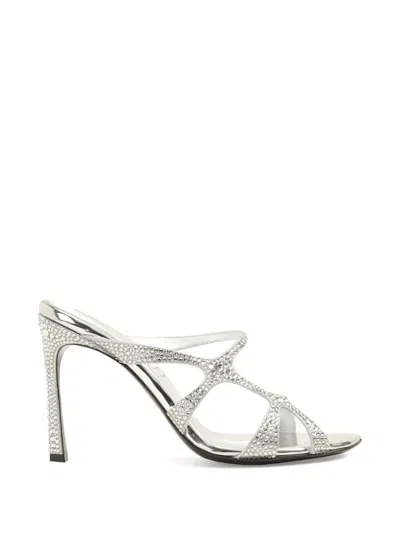 Sergio Rossi Crystal-embellished Sandals In White