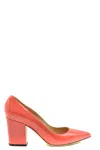 Sergio Rossi Woman Pumps Coral Size 7 Leather In Coral
