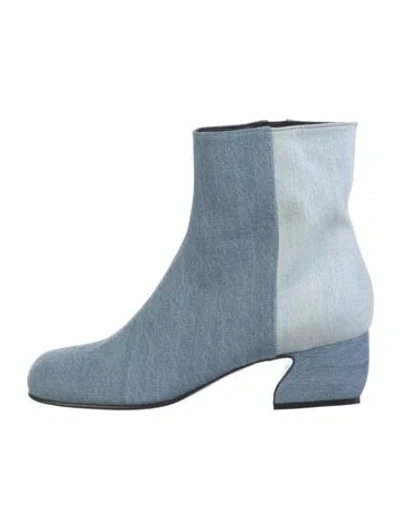 Pre-owned Sergio Rossi Denim Boots In Blue