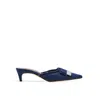 Sergio Rossi Denim Effect Mules With Pointed Toe In Black