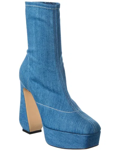 Sergio Rossi Dnu Pack  80 Denim Platform Boot In Blue