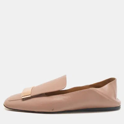 Sergio Rossi Dusty Pink Leather Square Toe Sr1 Oro Rosa Loafers